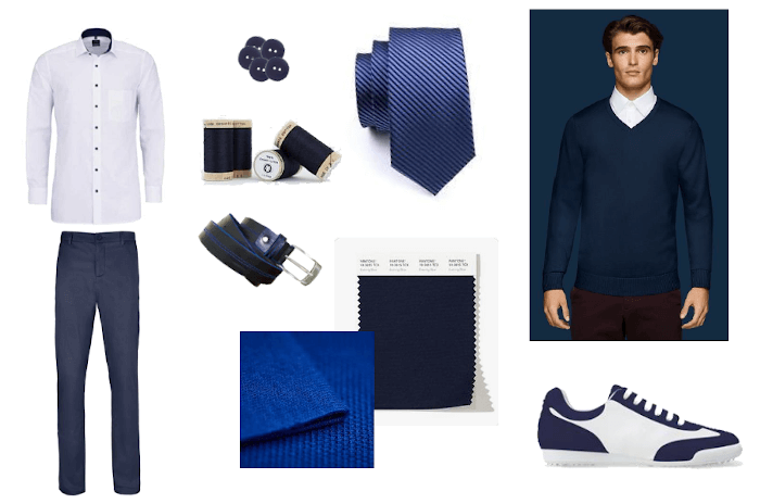 Messe Kleidung in blauen Farben